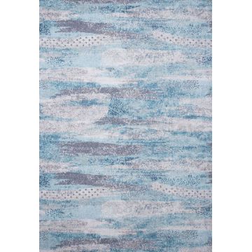 Carpet colore color Monza 8464/131 gray light blue ripples